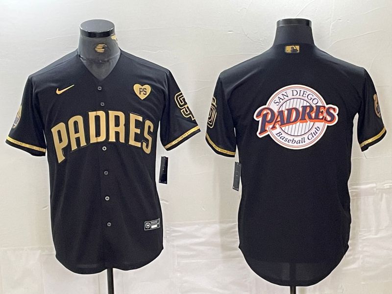 Men San Diego Padres Blank Black gold #5 th generation Nike 2024 MLB Jersey style 4